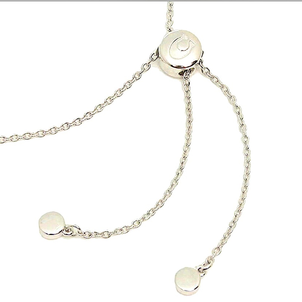 COACH Signature Slider Pave Bracelet Silver & Swarovski crystals & dust bag NWT - Picture 6 of 8